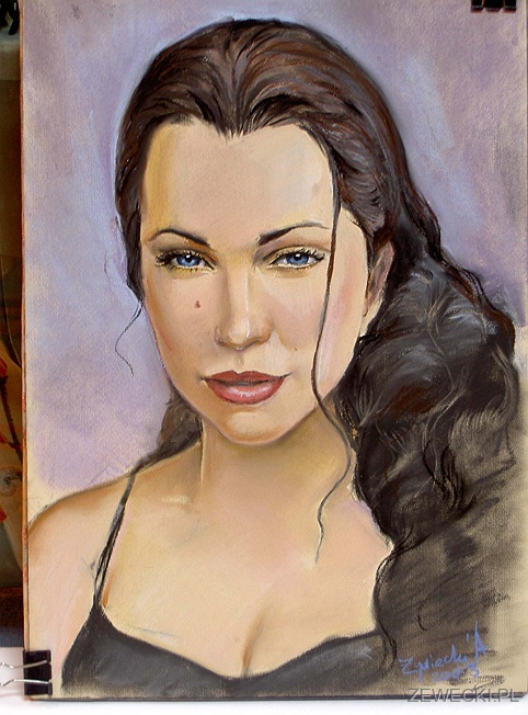 pastelowy portret kobiety