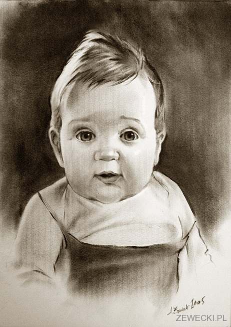 portret dziecka farbą olejną