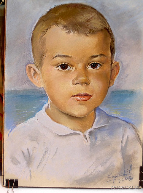 portret chłopca pastelom portret chłopca